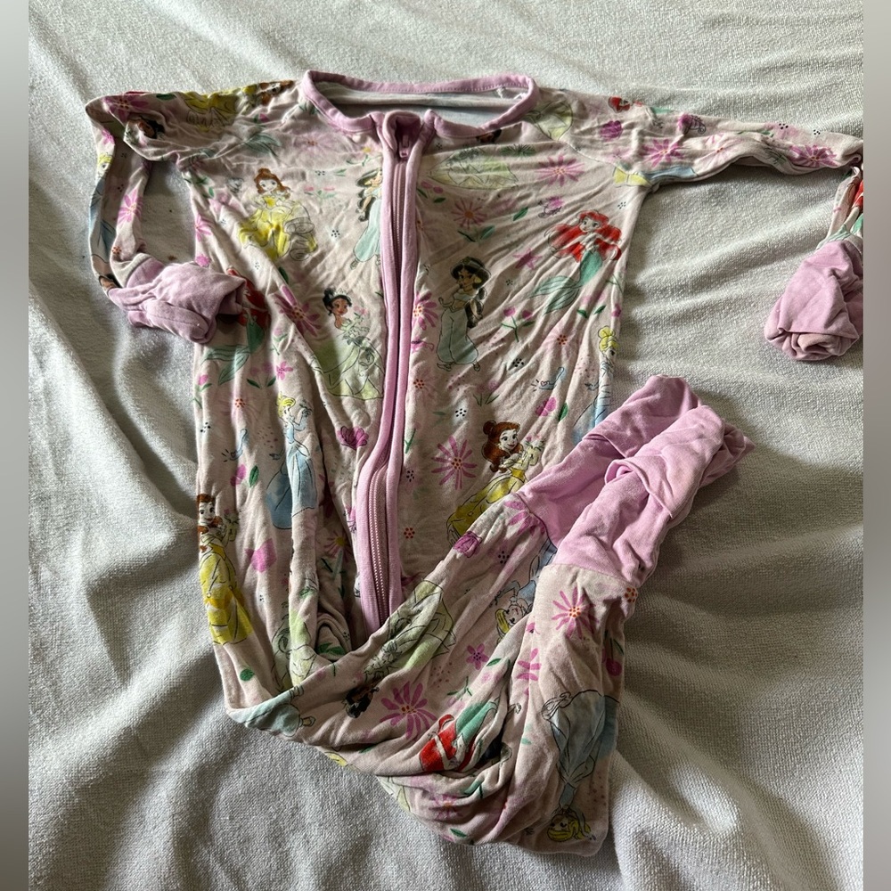 Disney Princess Little Sleepies zip up footy